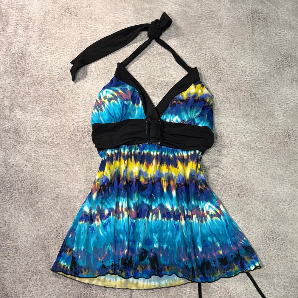 Y2k Blue Tie Back Halter Top
